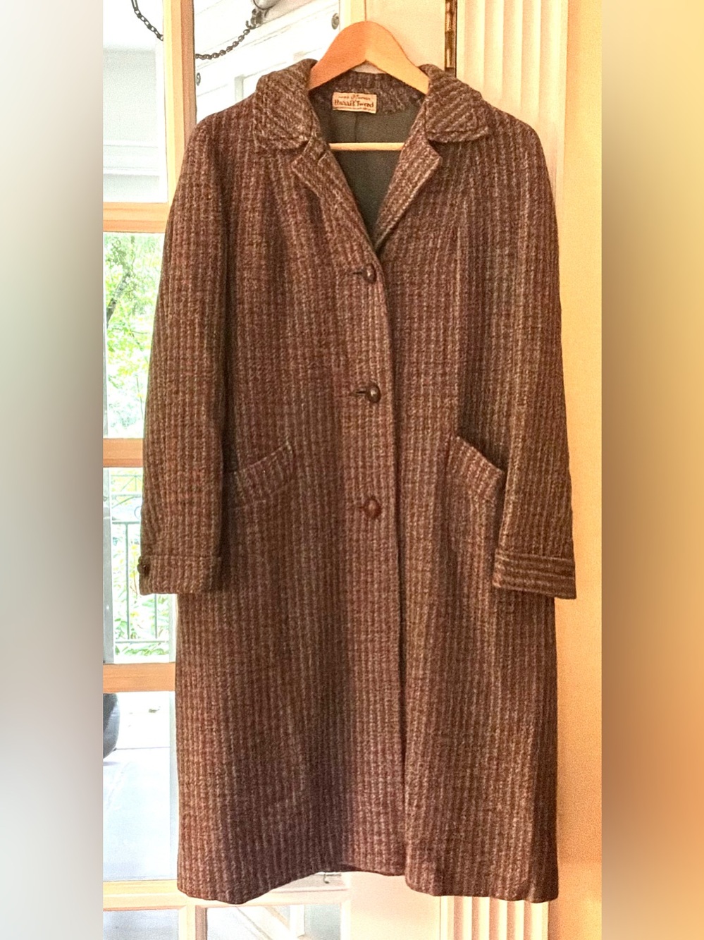 Vintage Harris Tweed Multicolor Handwoven Wool Coat - Picture 16 of 16